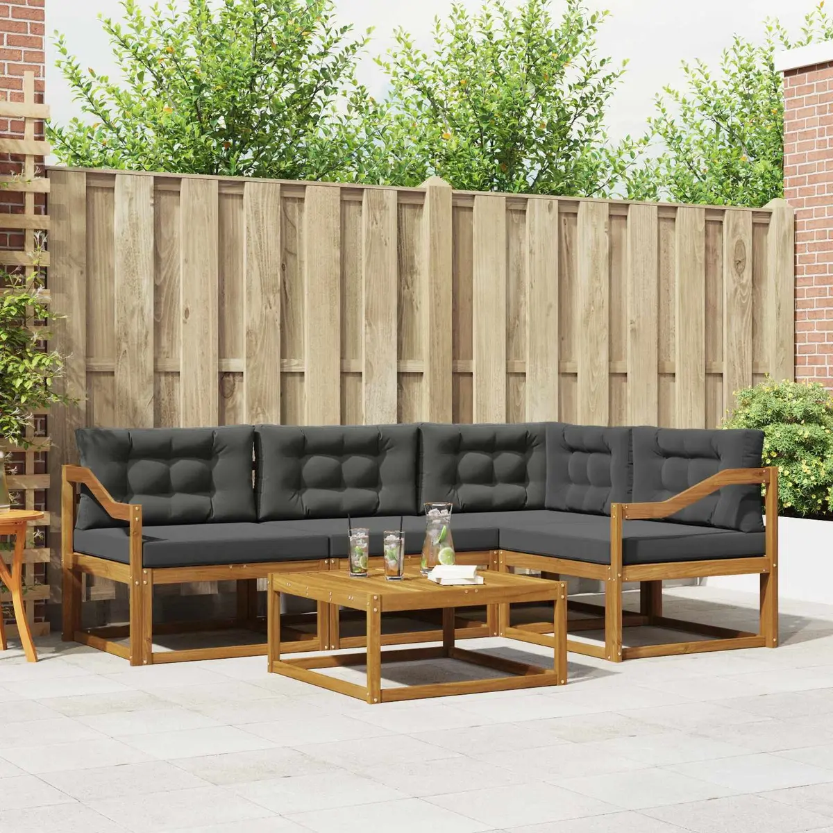 Outdoor Sofa Set 5 Piece Modular Garden Furniture Patio Backyard Lounge Seating