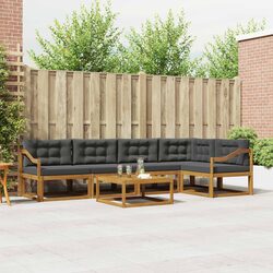 Outdoor Sectional Sofa Set 6 Pieces Modular Garden Patio Furniture with Cushions