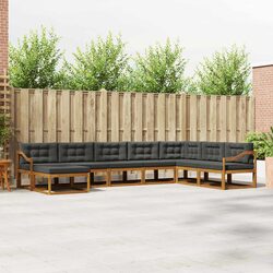 Compact and Elegant: 8-Piece Brown Outdoor Sofa Set