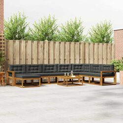 9-Piece Outdoor Sectional Sofa Set in Brown