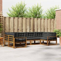 Outdoor Sectional Sofa Set 6 Pieces Garden Patio Furniture with Cushions
