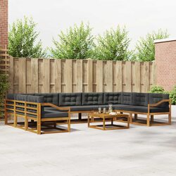 Compact 10-Piece Outdoor Sectional Sofa Set