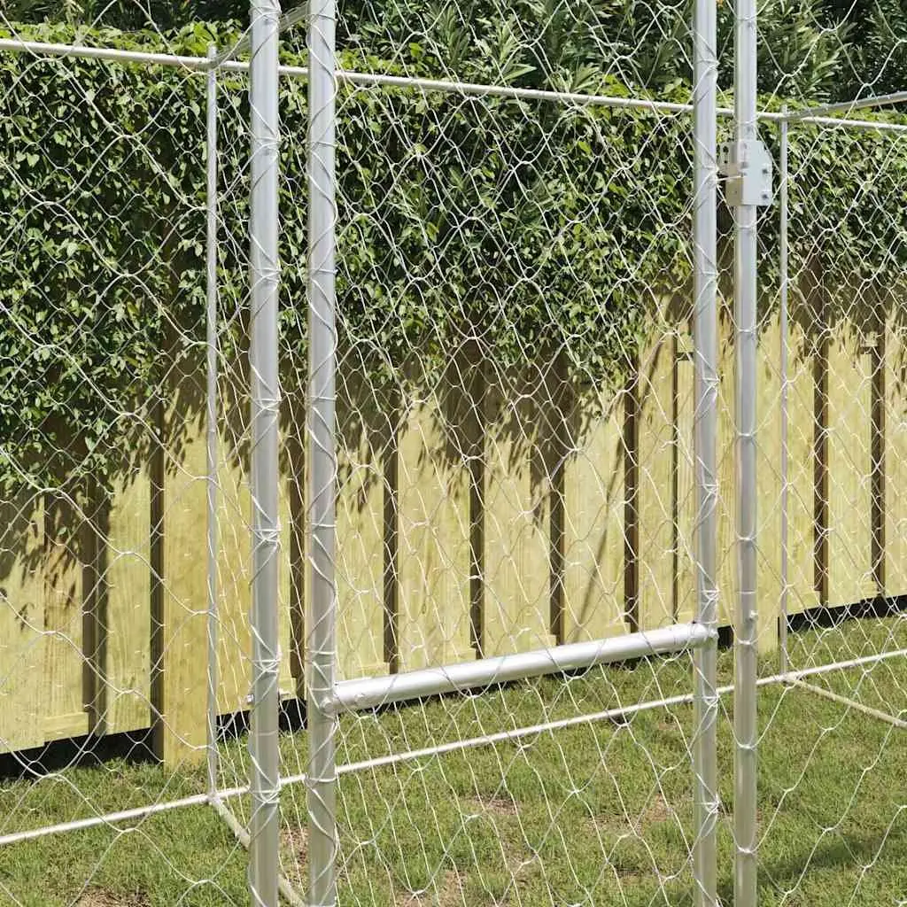 Dog Cage Silver 800 x 200 x 200 cm Galvanised Steel Outdoor Kennels Large Breed