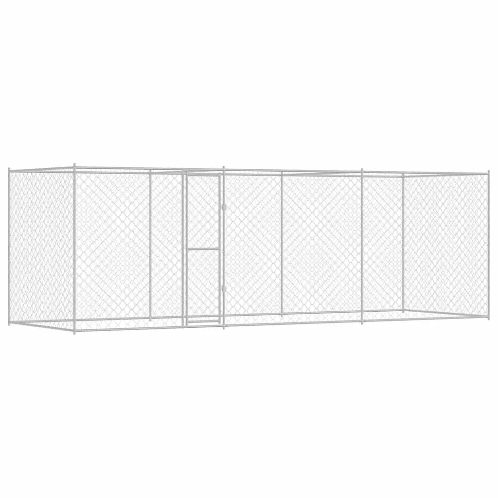 Silver Dog Cage 600 x 200 x 200 cm for Outdoors