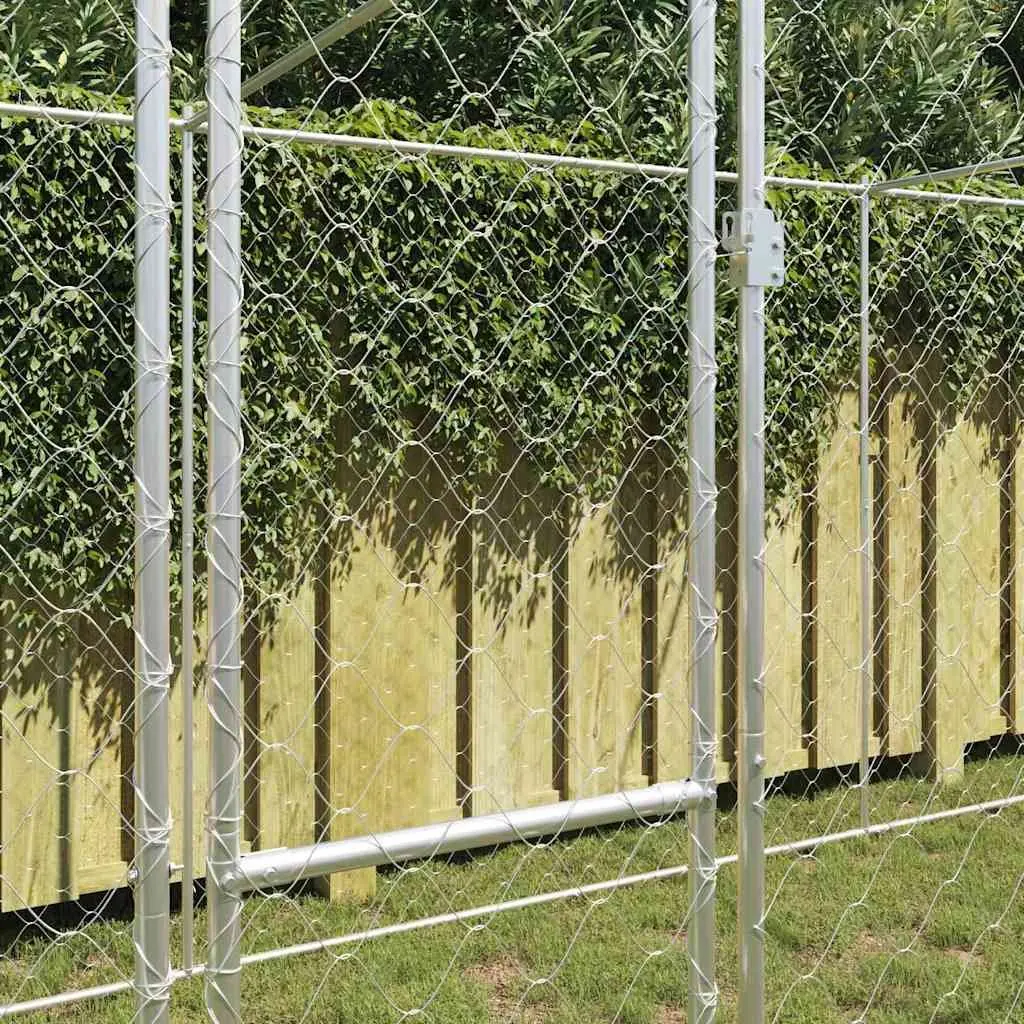 Silver Dog Cage 600 x 200 x 200 cm for Outdoors