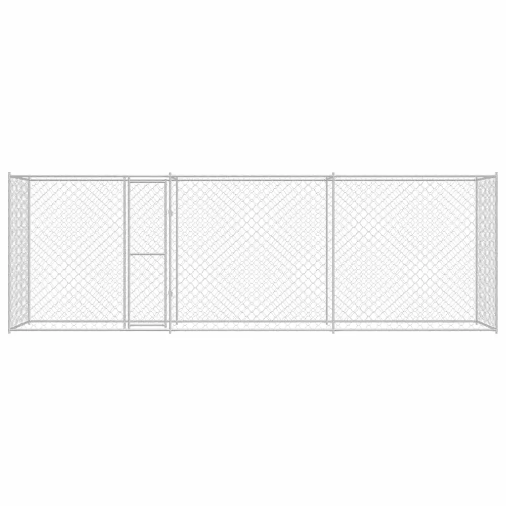 Silver Dog Cage 600 x 200 x 200 cm for Outdoors