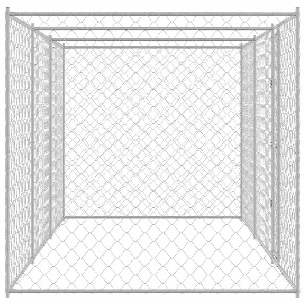 Silver Dog Cage 600 x 200 x 200 cm for Outdoors