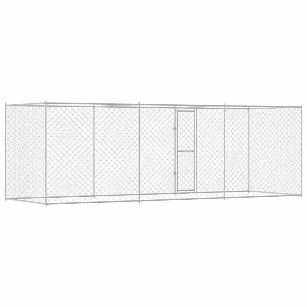 Silver Dog Cage 600 x 200 x 200 cm for Outdoors