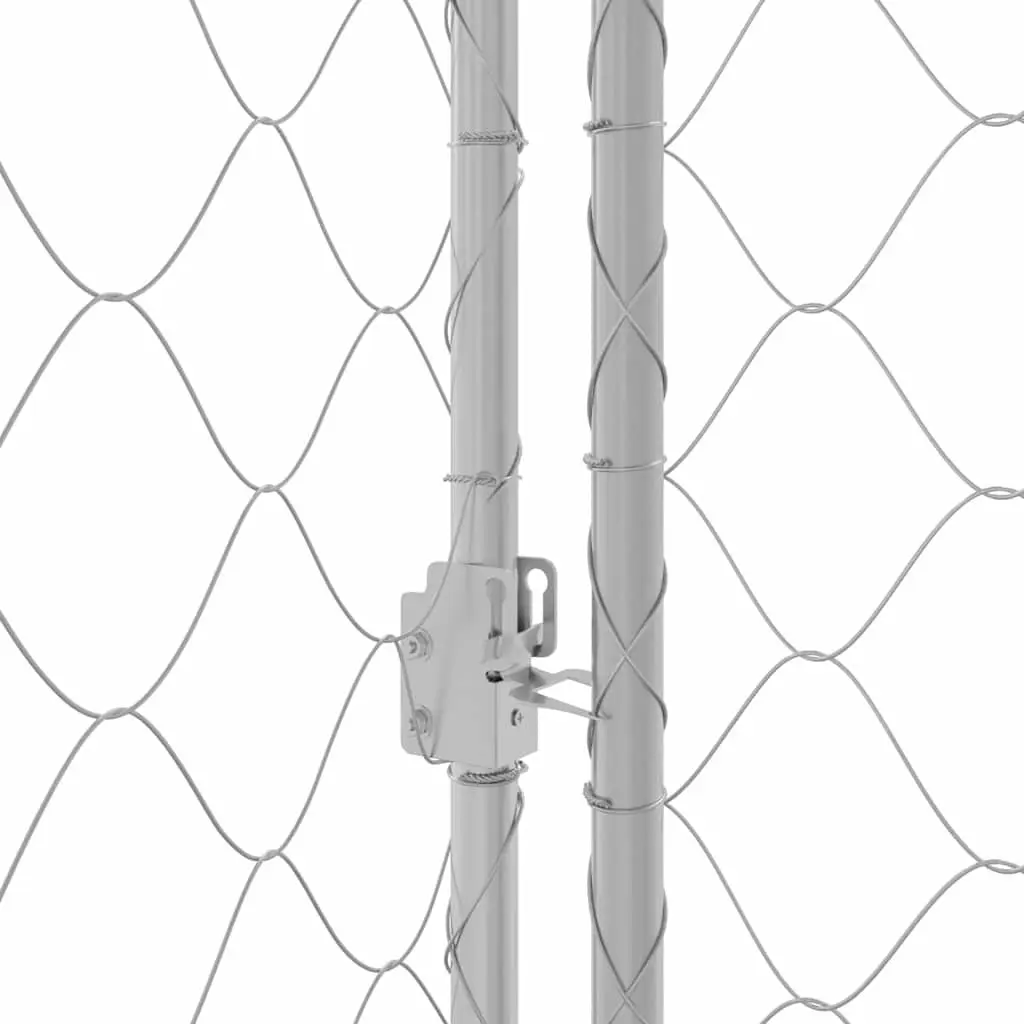 Silver Dog Cage 600 x 200 x 200 cm for Outdoors