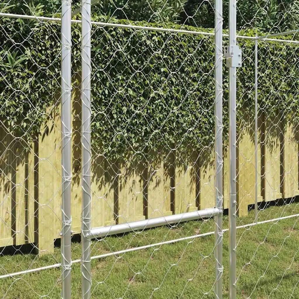 Dog Cage Silver 800 x 200 x 200 cm Galvanised Steel Outdoor Large Breed Pen