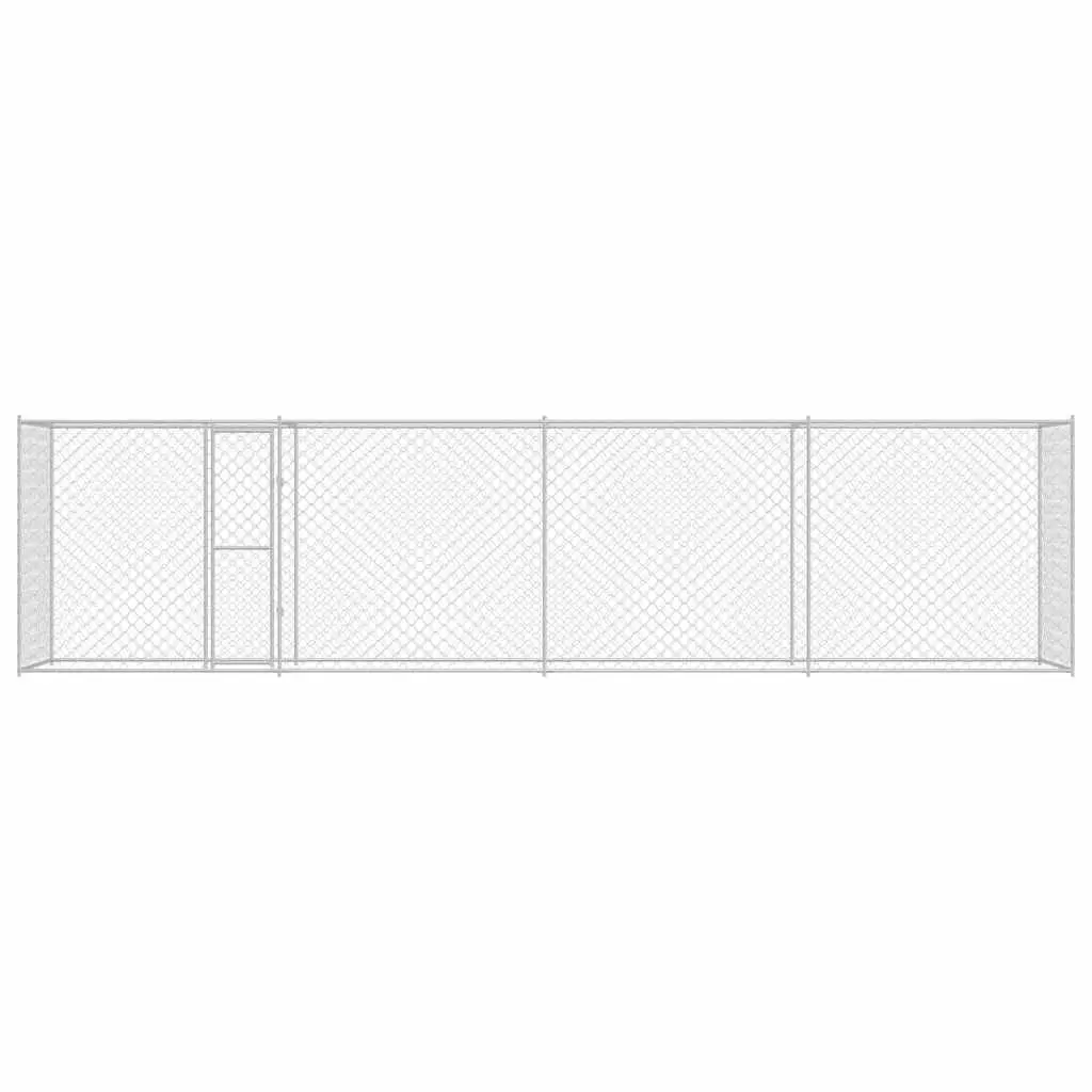 Dog Cage Silver 800 x 200 x 200 cm Galvanised Steel Outdoor Large Breed Pen