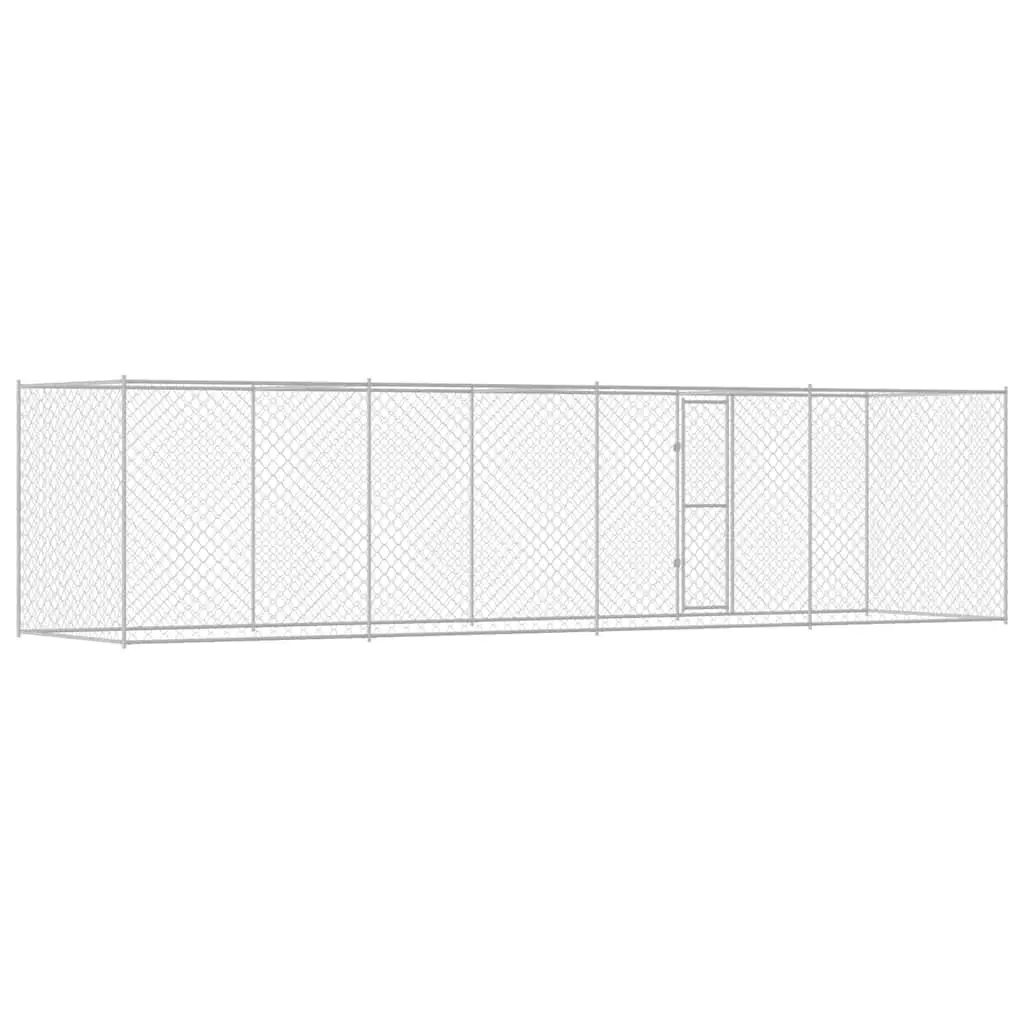 Dog Cage Silver 800 x 200 x 200 cm Galvanised Steel Outdoor Large Breed Pen