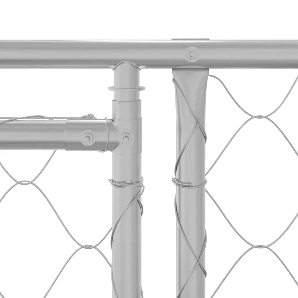 Dog Cage Silver 800 x 200 x 200 cm Galvanised Steel Outdoor Large Breed Pen