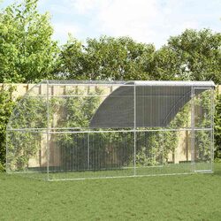 Silver Chicken Cages for Outdoors Set of 2 400 x 200 x 200 cm