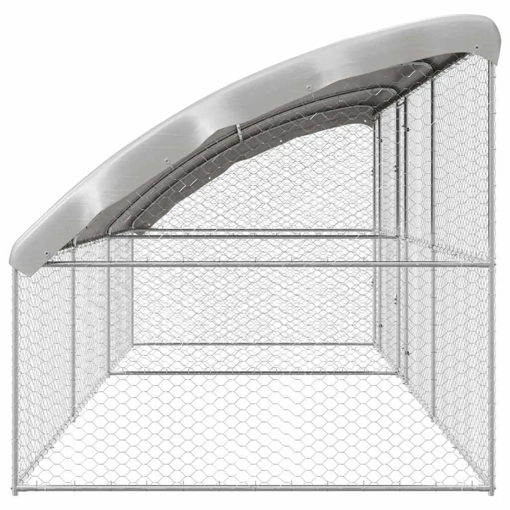 Dog Kennel Silver 6 x 2 x 2 m Outdoor Pet Run Enclosure Galvanised Steel