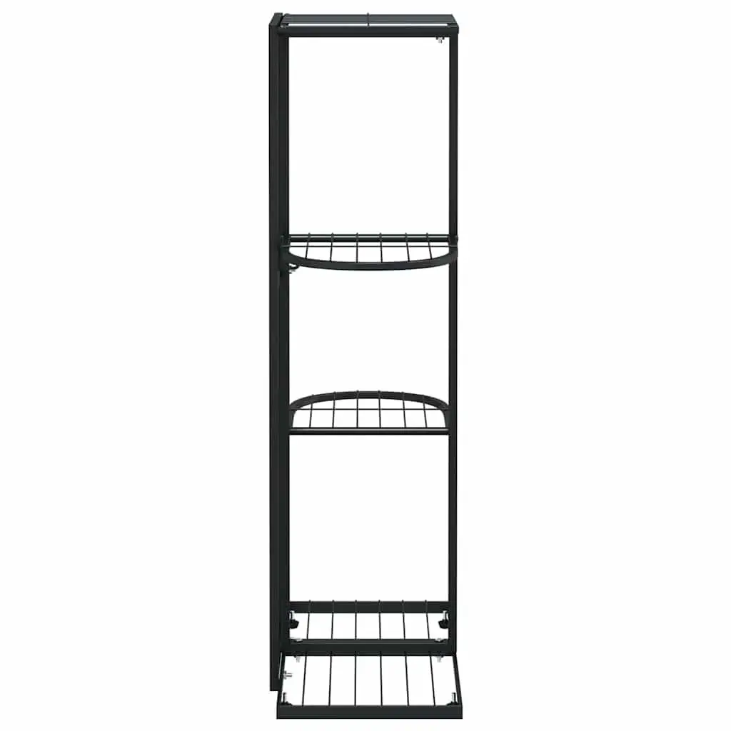Metal Plant Stand Black 4-Tier Display Rack for Home and Garden