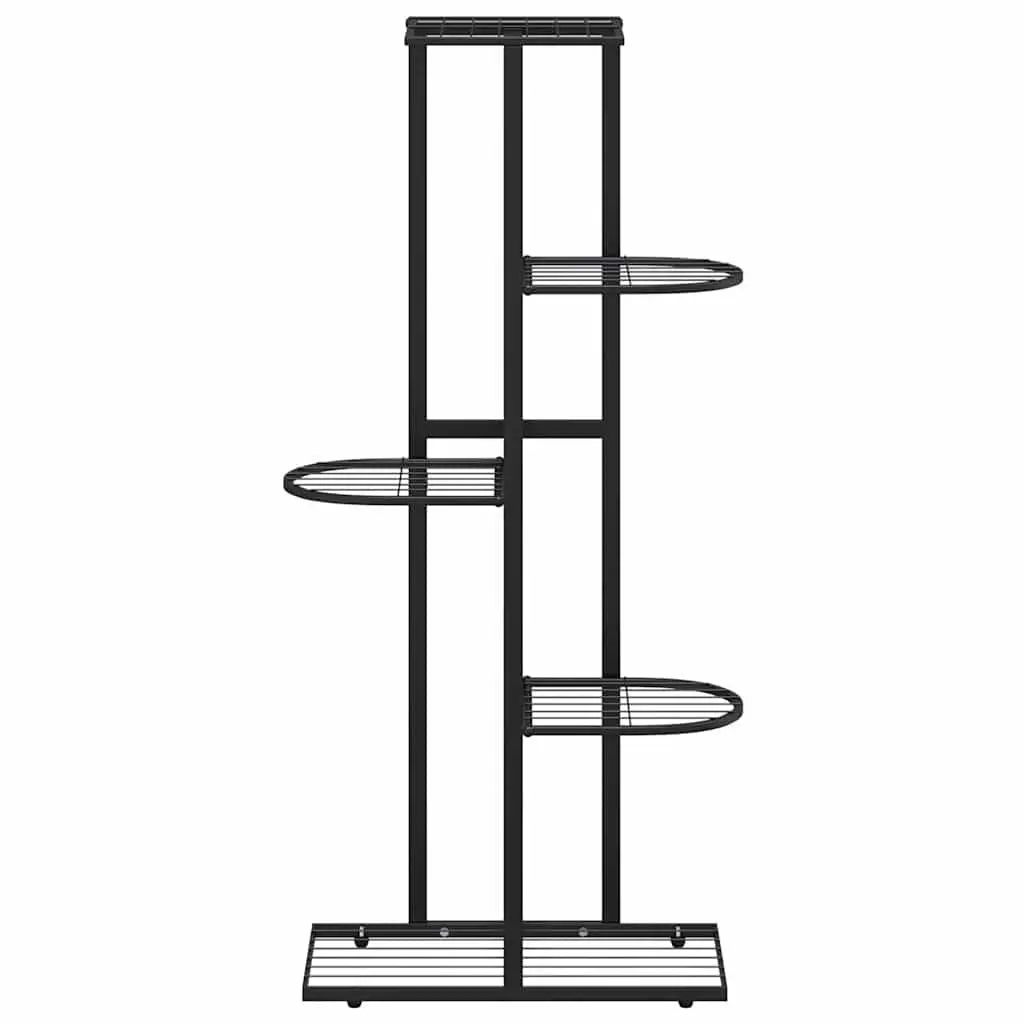 5-Tier Metal Plant Stand Black 43x22x98cm Sturdy Construction