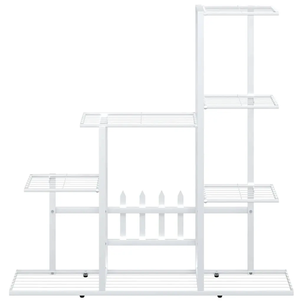 Metal Plant Stand White 94.5x25x88cm Sturdy Display Rack for Home and Garden Decor