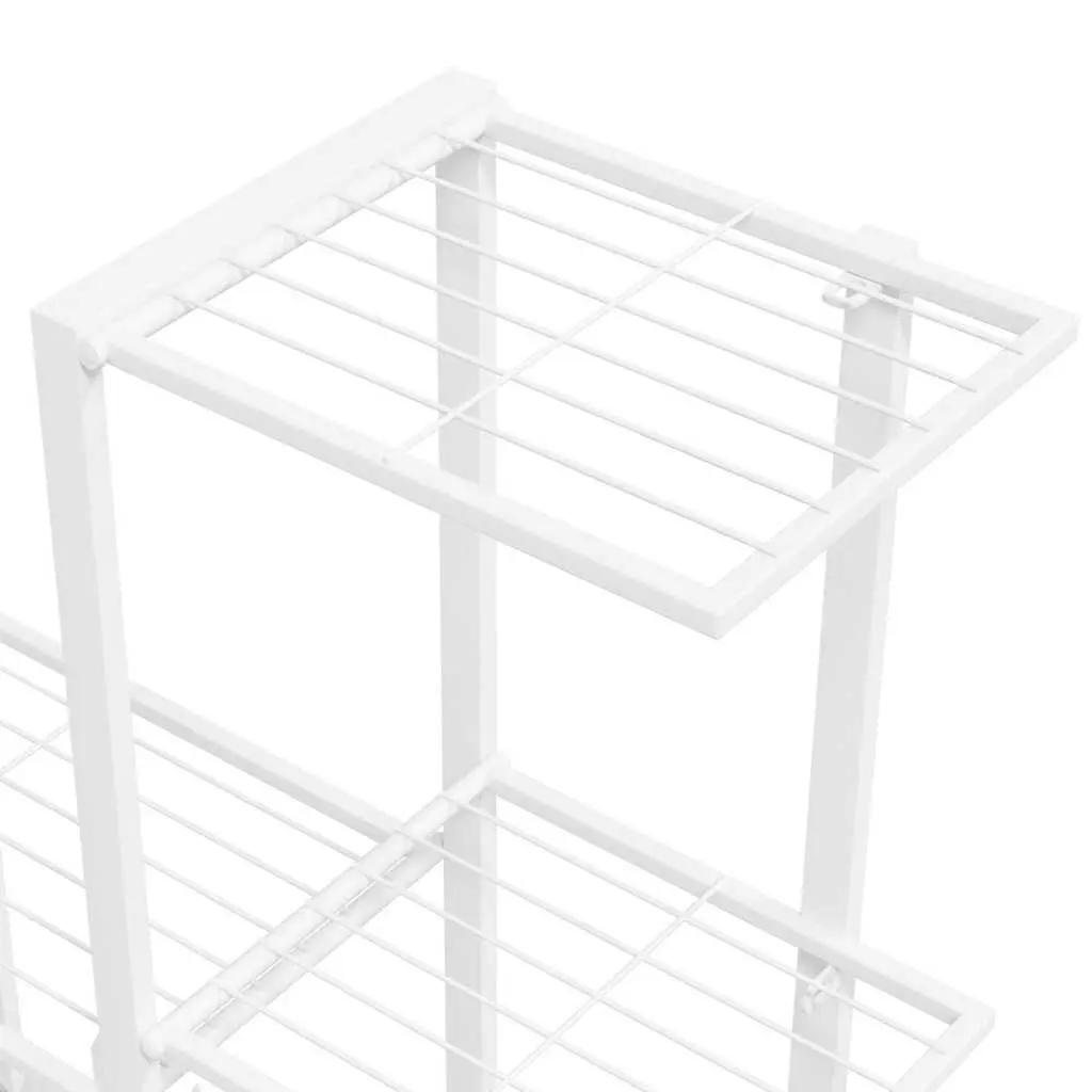 Metal Plant Stand White 94.5x25x88cm Sturdy Display Rack for Home and Garden Decor