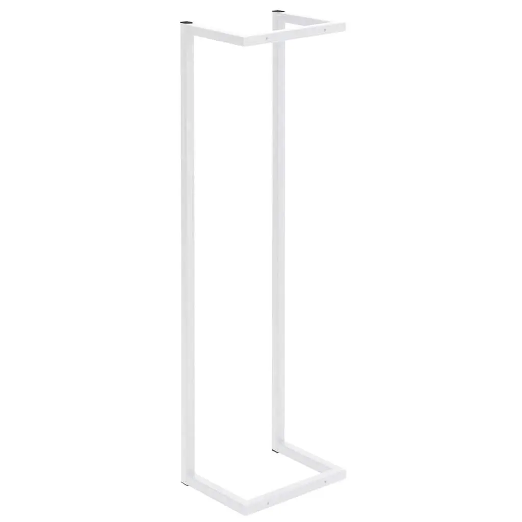 Towel Rack White Steel Wall Mount Bathroom Organizer Storage Holder