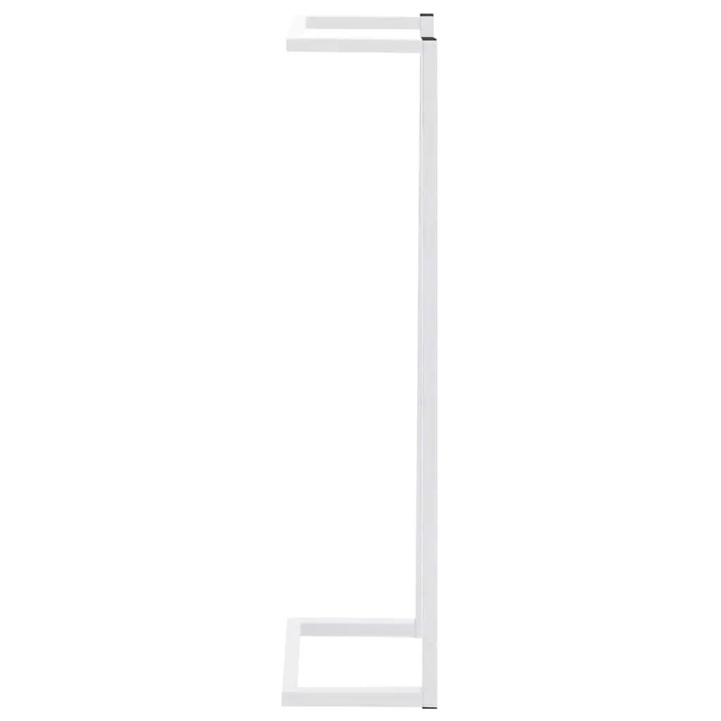 Towel Rack White Steel Wall Mount Bathroom Organizer Storage Holder