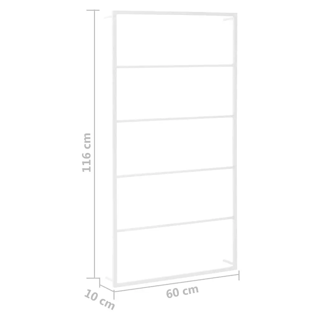 Towel Rack Bathroom Organizer White Steel Wall Mount Sturdy 60cm x 10cm x 116cm