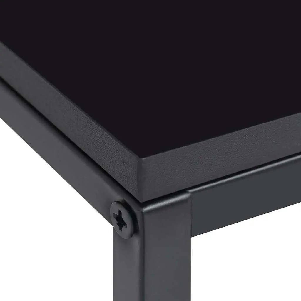 Side Tables Black Set of 2 Steel Accent Furniture Living Room