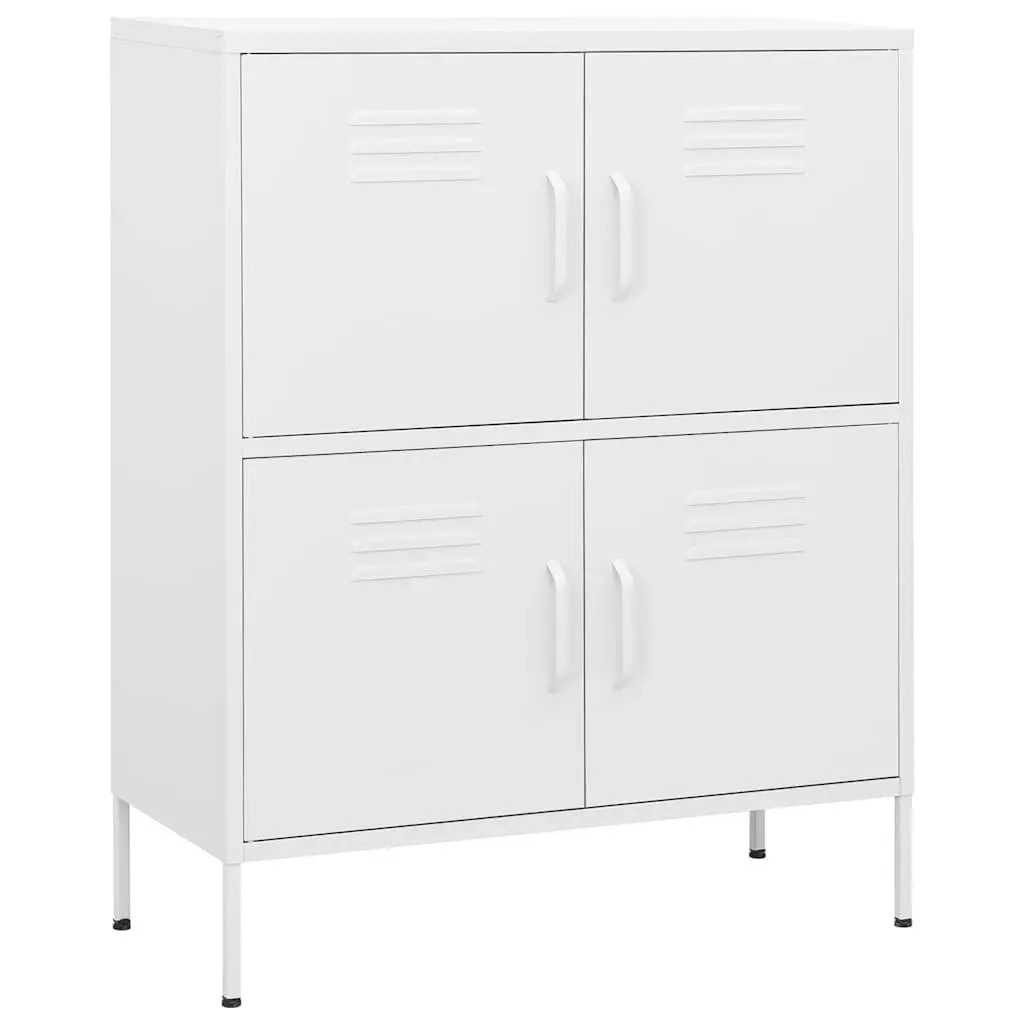 White Steel Storage Cabinet for Home Organization