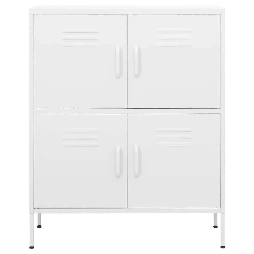 White Steel Storage Cabinet for Home Organization