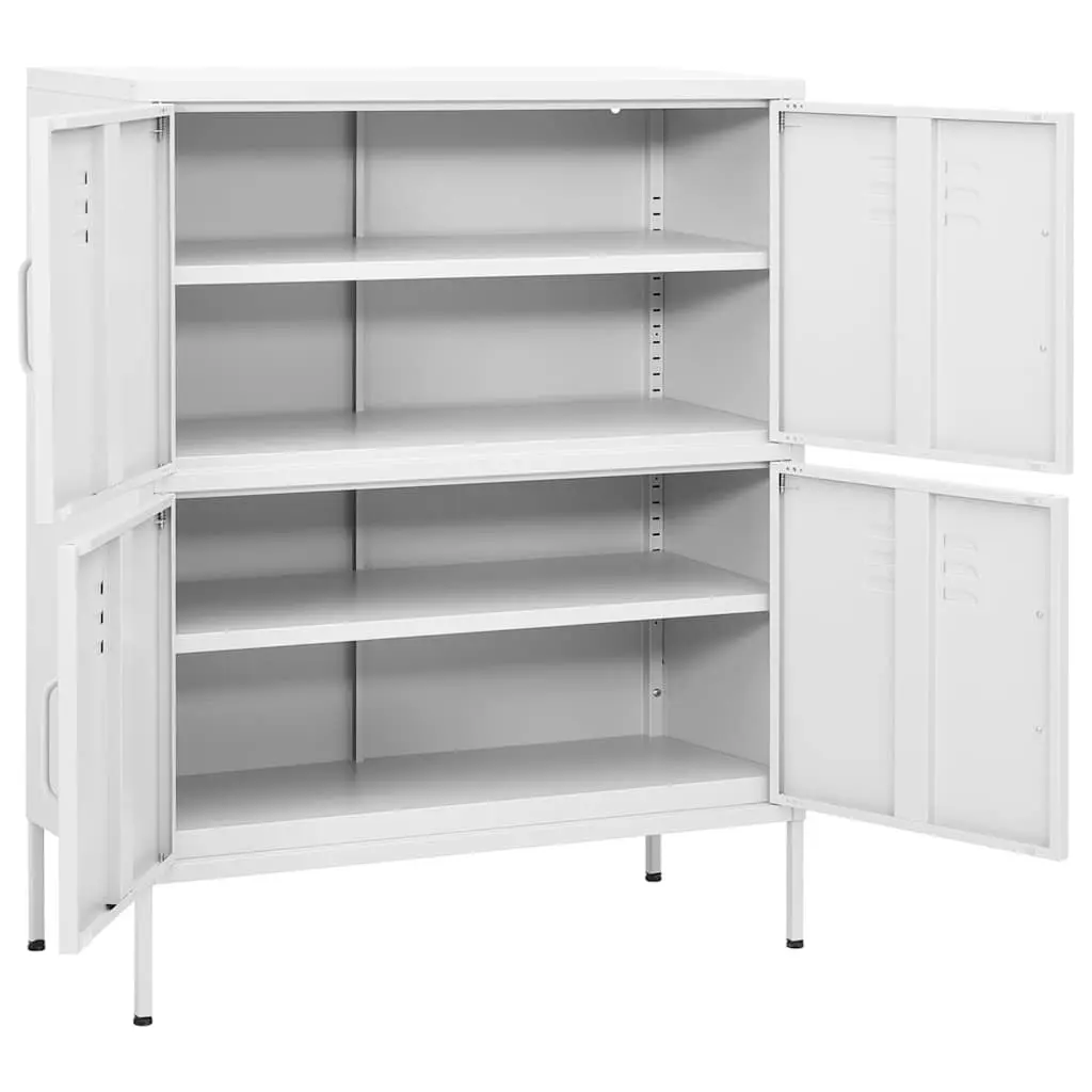 White Steel Storage Cabinet for Home Organization