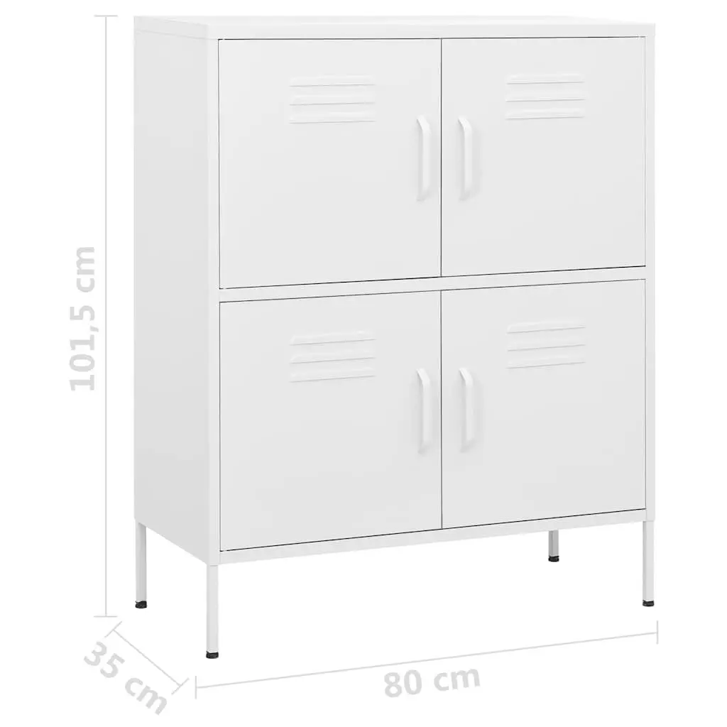 White Steel Storage Cabinet for Home Organization