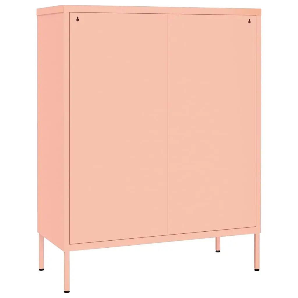 Steel Dresser Organizer Pink 6 Drawer Unit 80W x 35D x 101.5H cm for Bedroom Storage