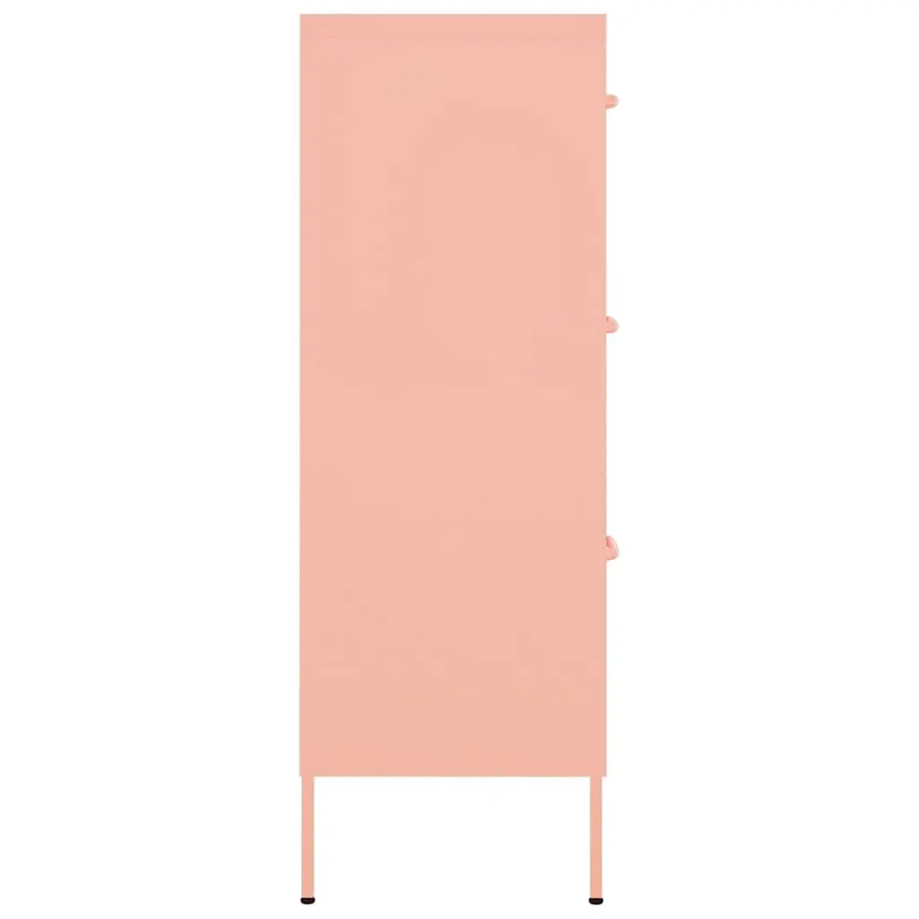 Steel Dresser Organizer Pink 6 Drawer Unit 80W x 35D x 101.5H cm for Bedroom Storage