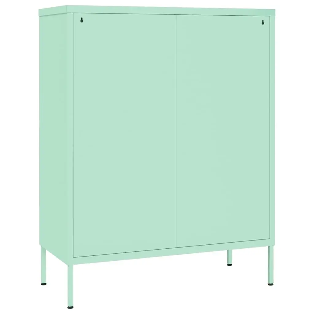 Storage Drawer Cabinet Green 80x35x101.5cm 6 Drawers Steel Organiser Unit