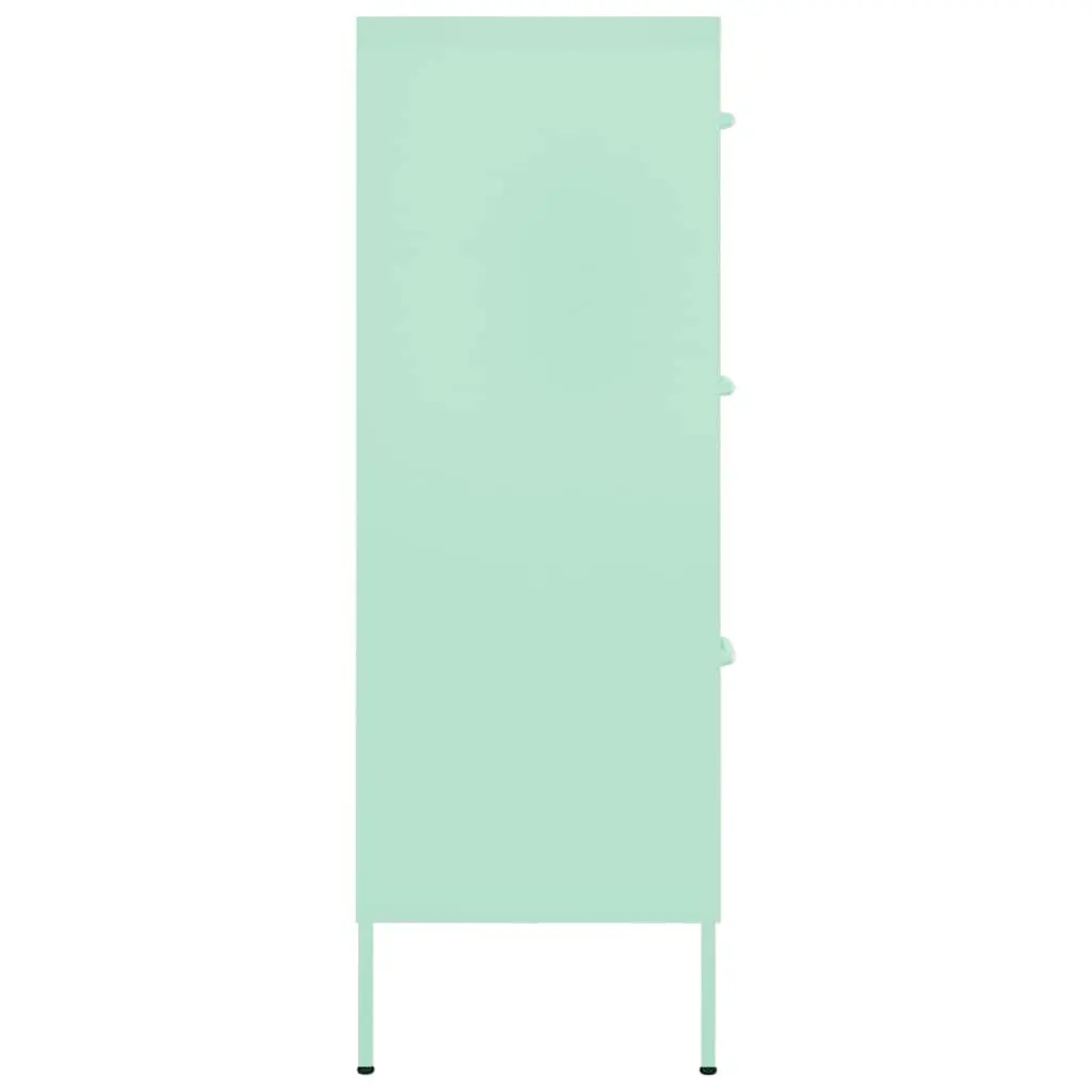 Storage Drawer Cabinet Green 80x35x101.5cm 6 Drawers Steel Organiser Unit