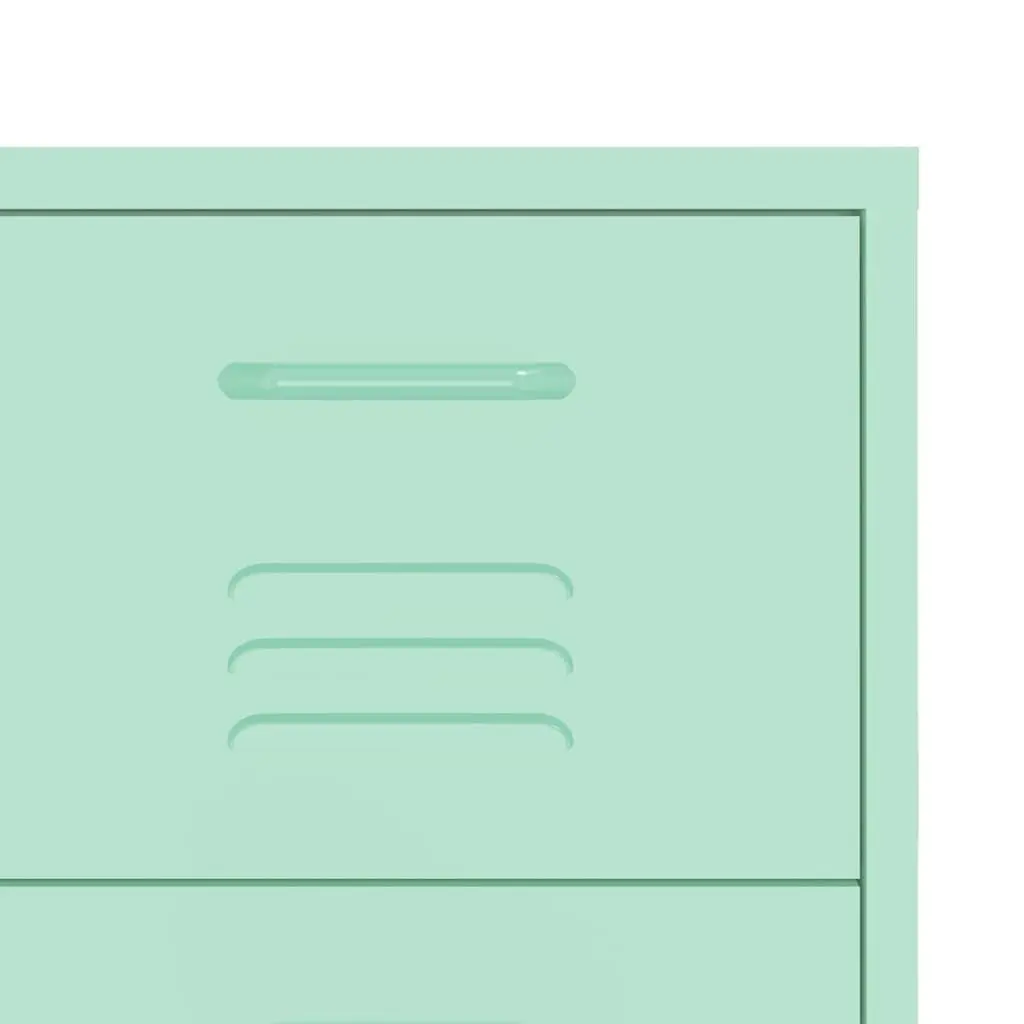 Storage Drawer Cabinet Green 80x35x101.5cm 6 Drawers Steel Organiser Unit