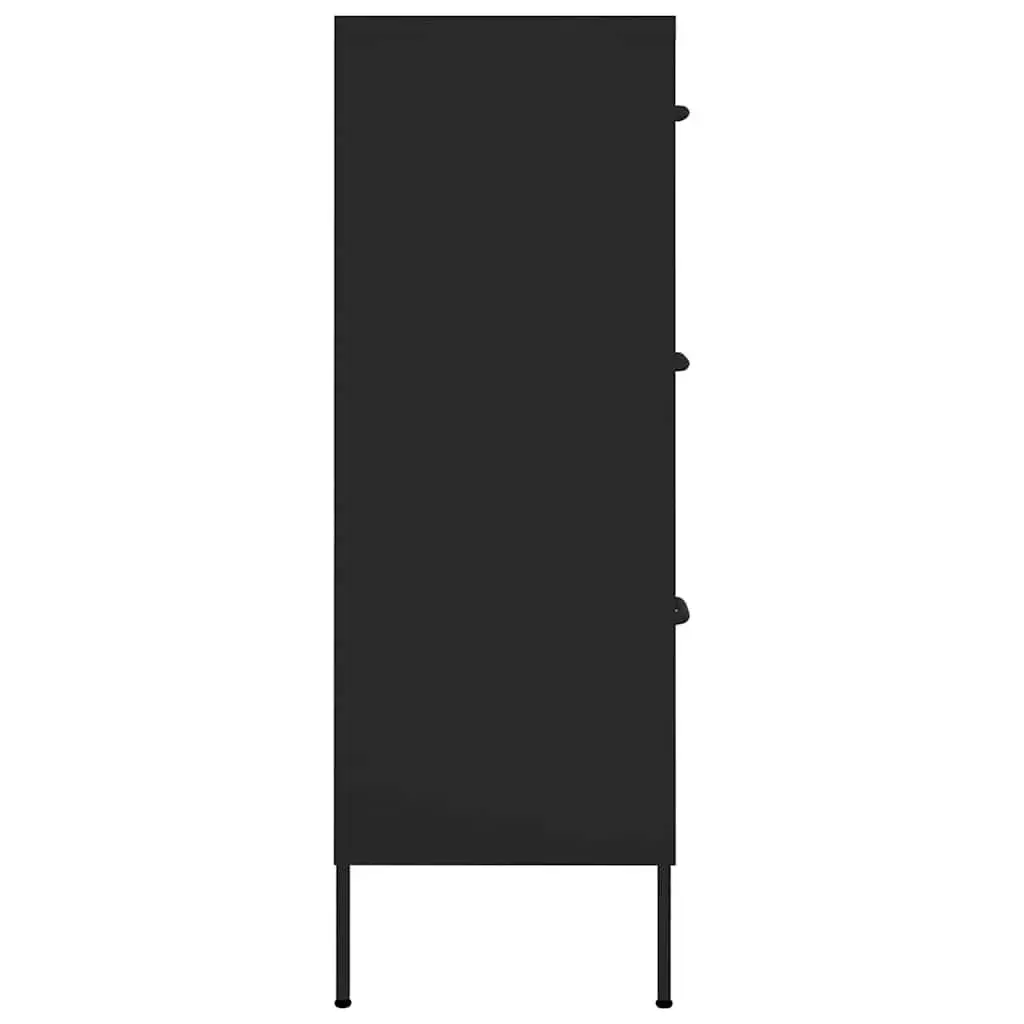 Storage Cabinet Black Steel 6 Drawer Organizer Bedroom Living Room