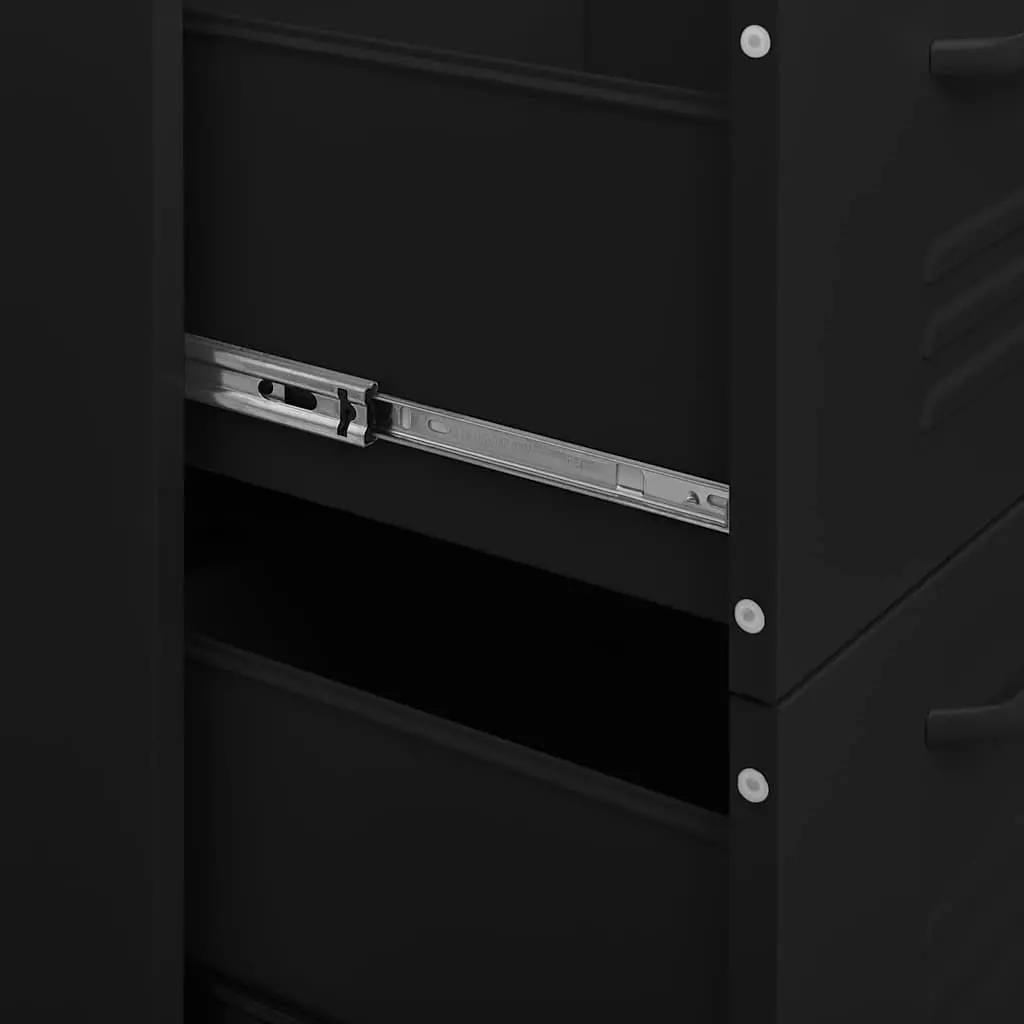 Storage Cabinet Black Steel 6 Drawer Organizer Bedroom Living Room