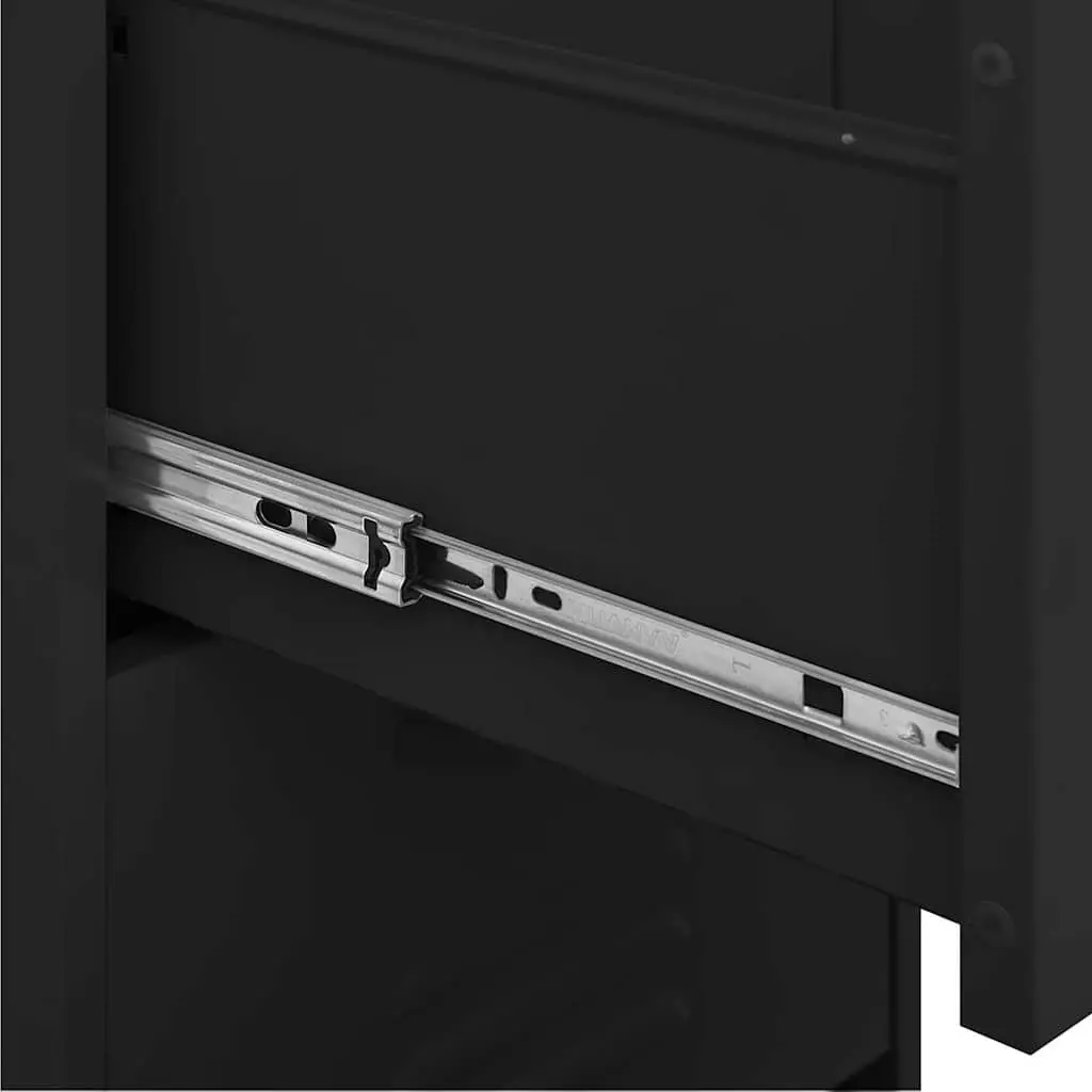 Storage Cabinet Black Drawers Steel Frame Organiser Unit Home Furniture Locker