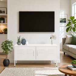White TV Cabinet: Sturdy and Efficient Design