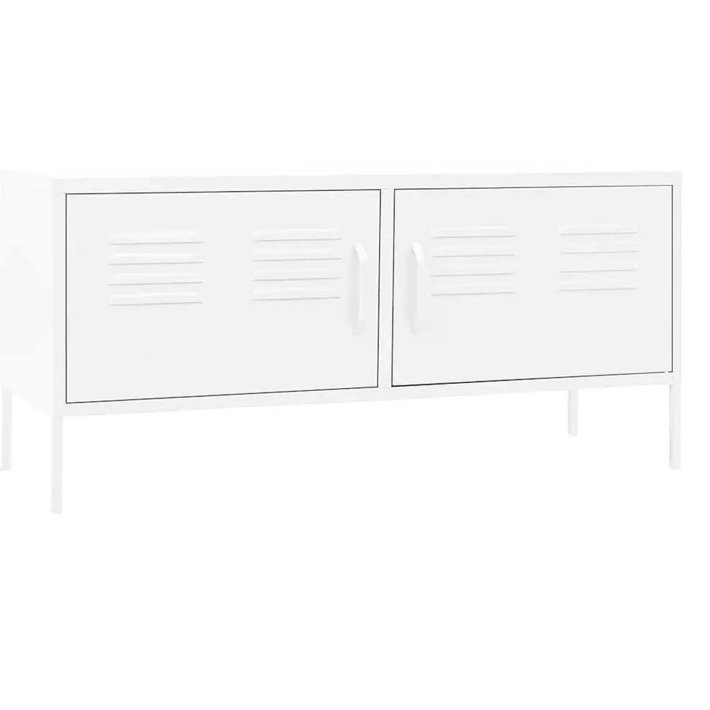 TV Cabinet White Living Room Storage Unit With Doors Shelf Media Console Stand