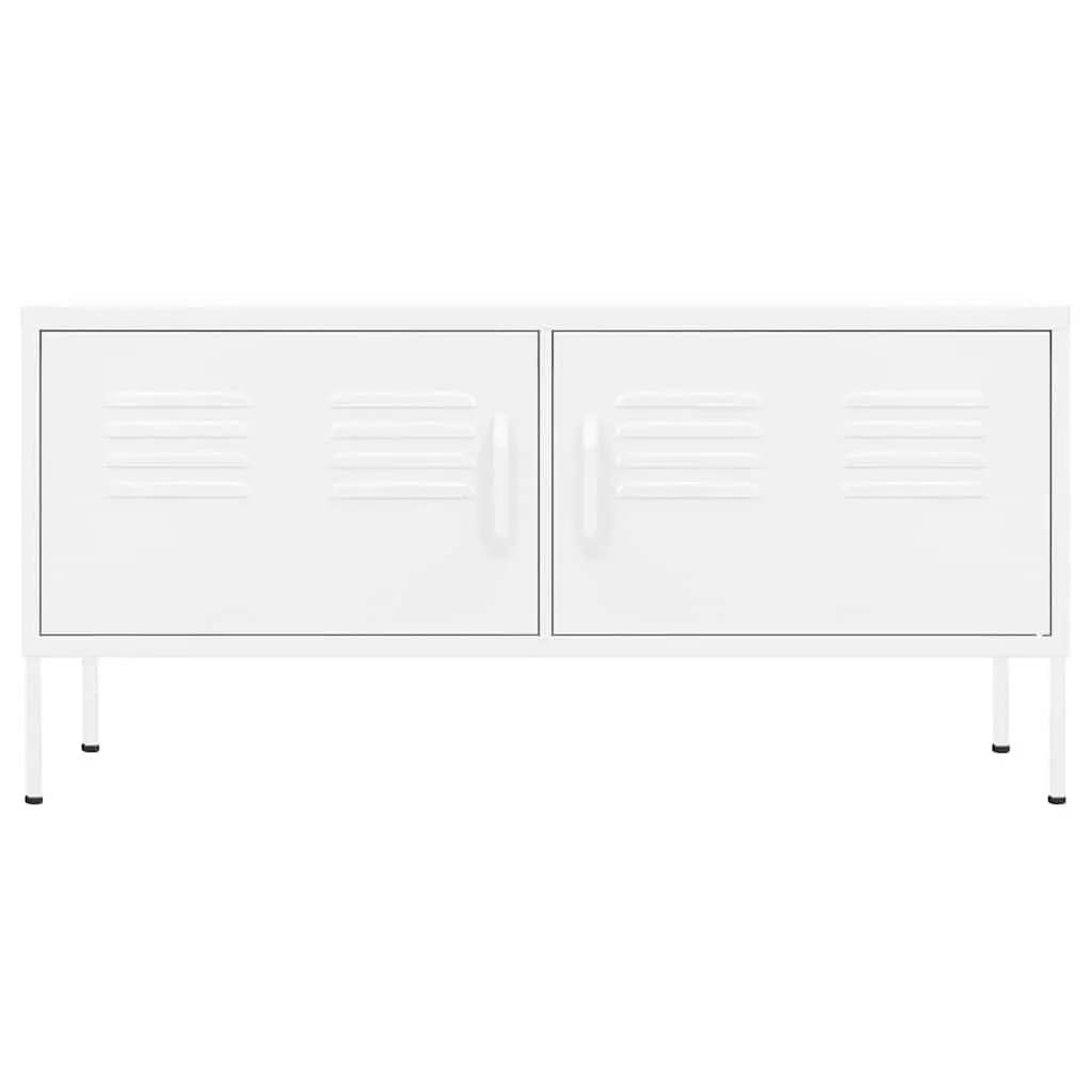 TV Cabinet White Living Room Storage Unit With Doors Shelf Media Console Stand