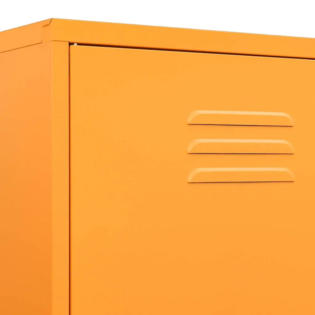 Steel Wardrobe Cabinet Yellow 90x50x180cm Adjustable Shelves Hanging Rod