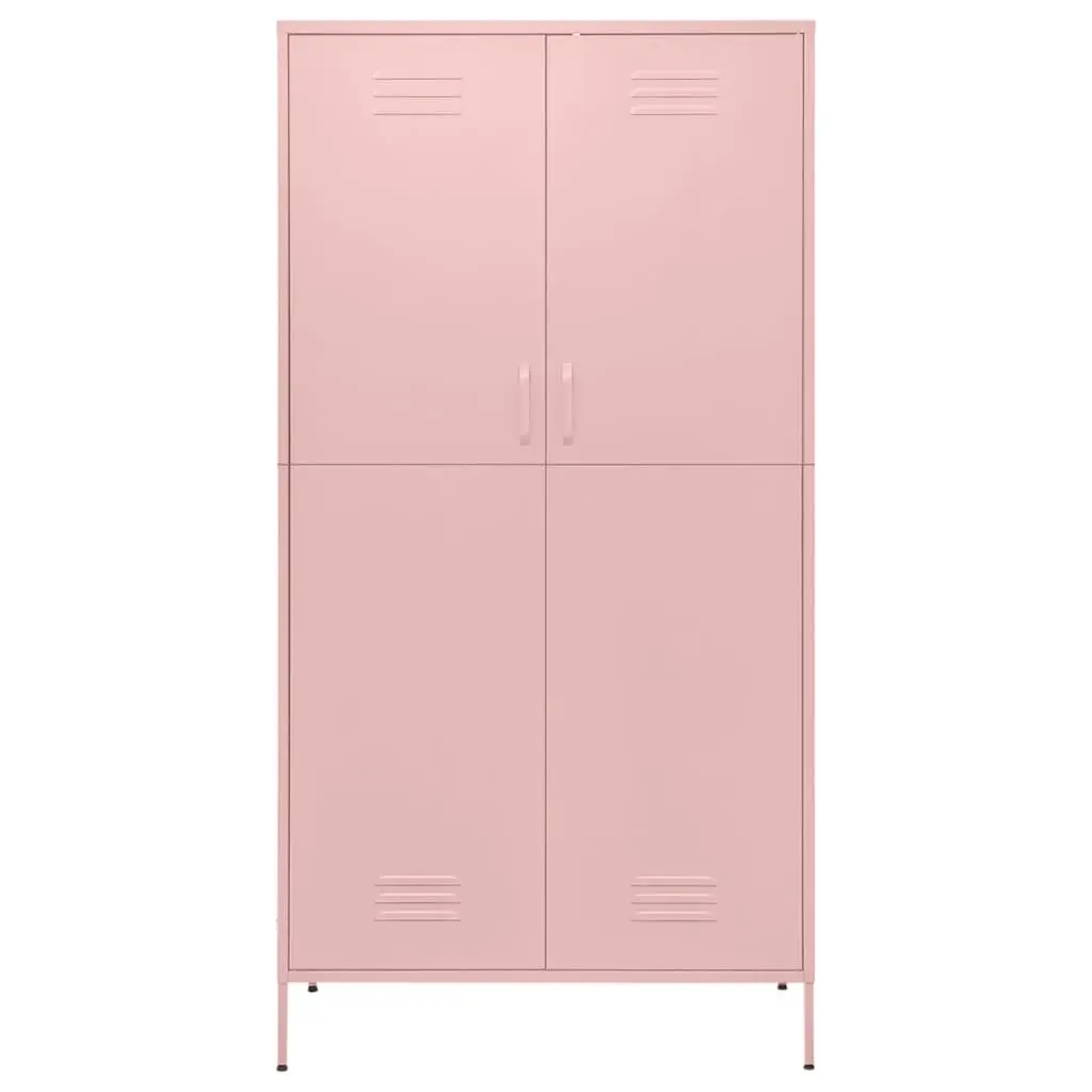 Wardrobe Cabinet Pink 90x50x180cm Steel Adjustable Shelves