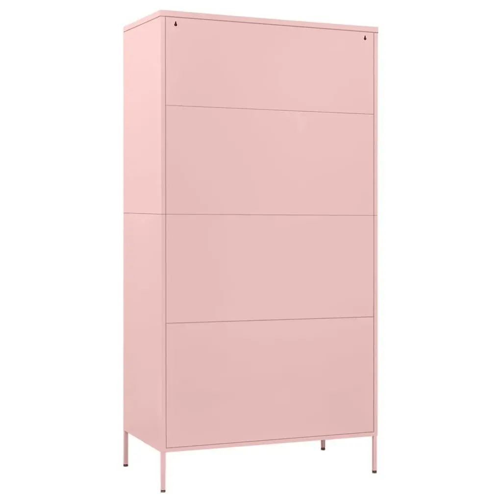 Wardrobe Cabinet Pink 90x50x180cm Steel Adjustable Shelves