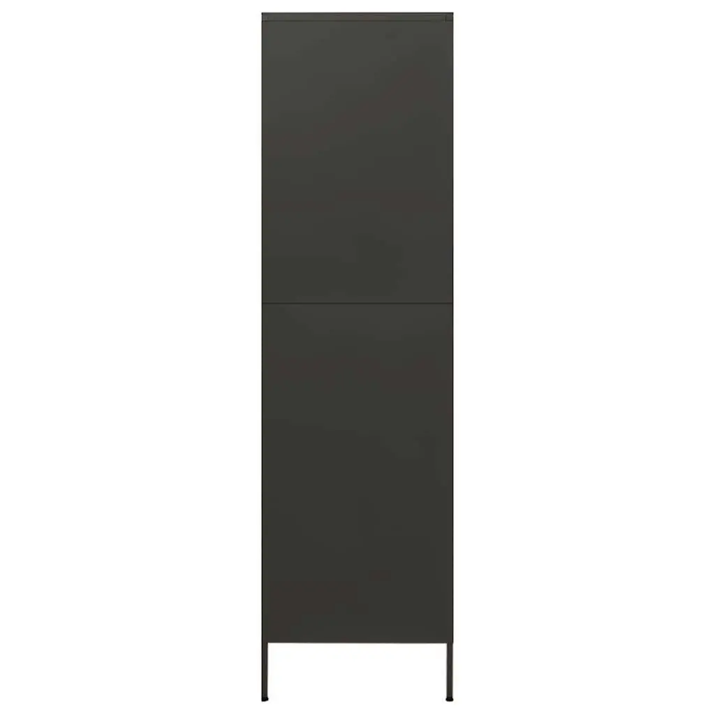 Wardrobe Anthracite Steel 90x50x180 cm Adjustable Shelves Hanging Rod