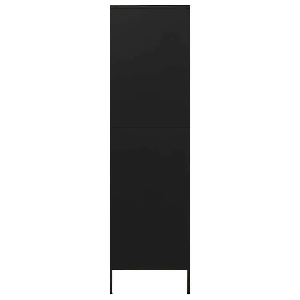 Wardrobe Cabinet Black Steel 4 Shelves Adjustable Storage Clothing Organiser