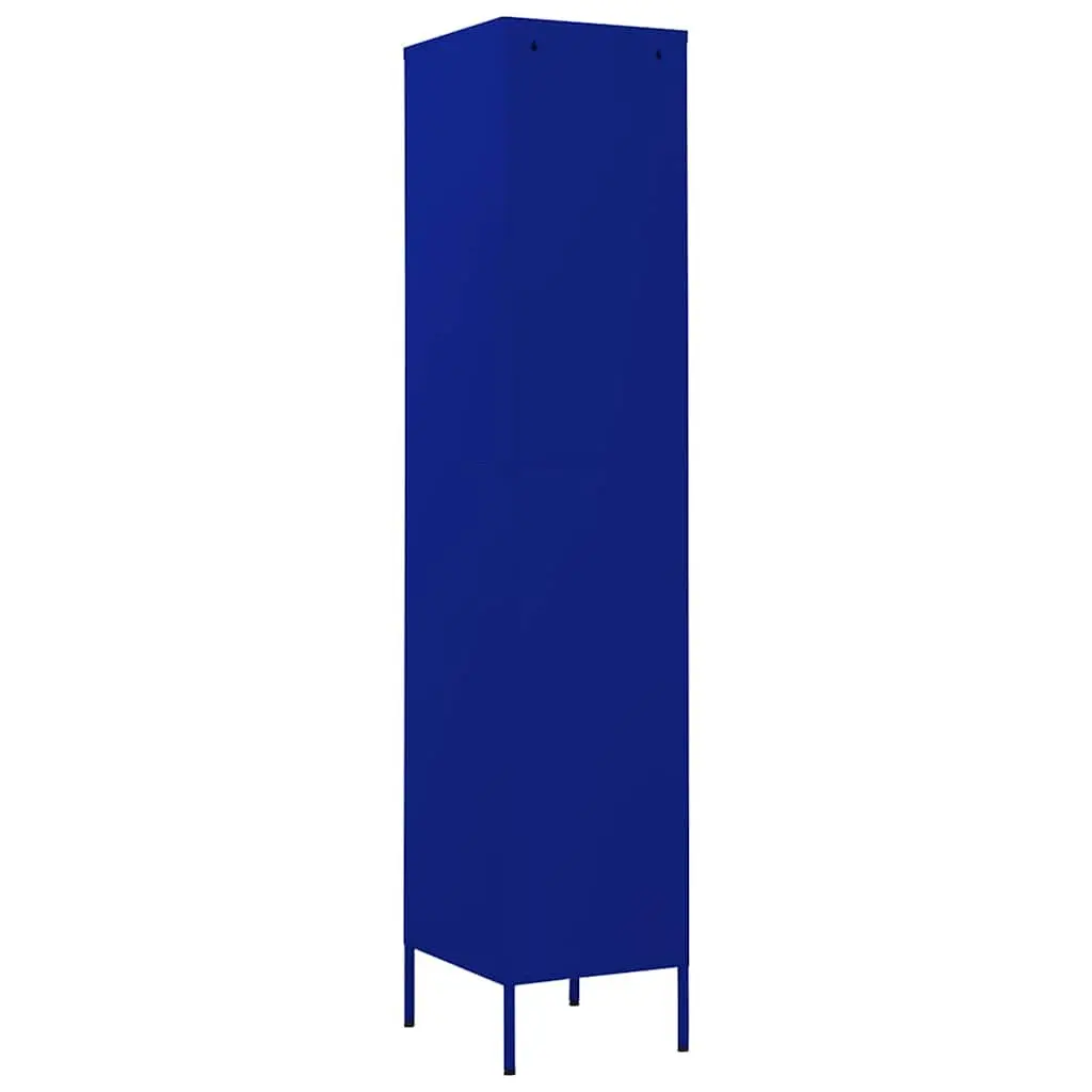 Steel Storage Cabinet Navy Blue 4 Shelves Adjustable Locks Durable Office Furniture
