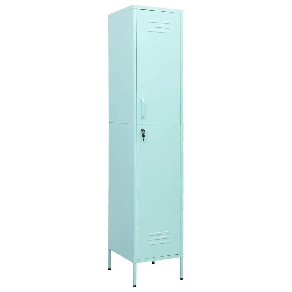 Green Steel Storage Cabinet 4 Shelves Locking Adjustable Office Bedroom 35x46x180cm