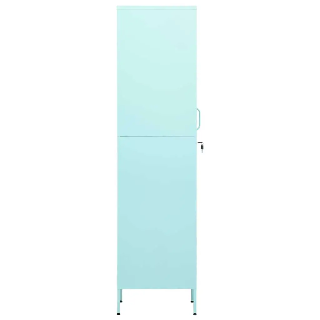 Green Steel Storage Cabinet 4 Shelves Locking Adjustable Office Bedroom 35x46x180cm